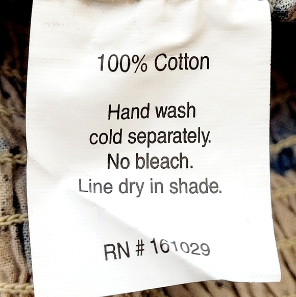 NWT MATA TRADERS Theodora Smock Top Blouse In Birch Blossom Hand Print Batik L - Picture 9 of 10